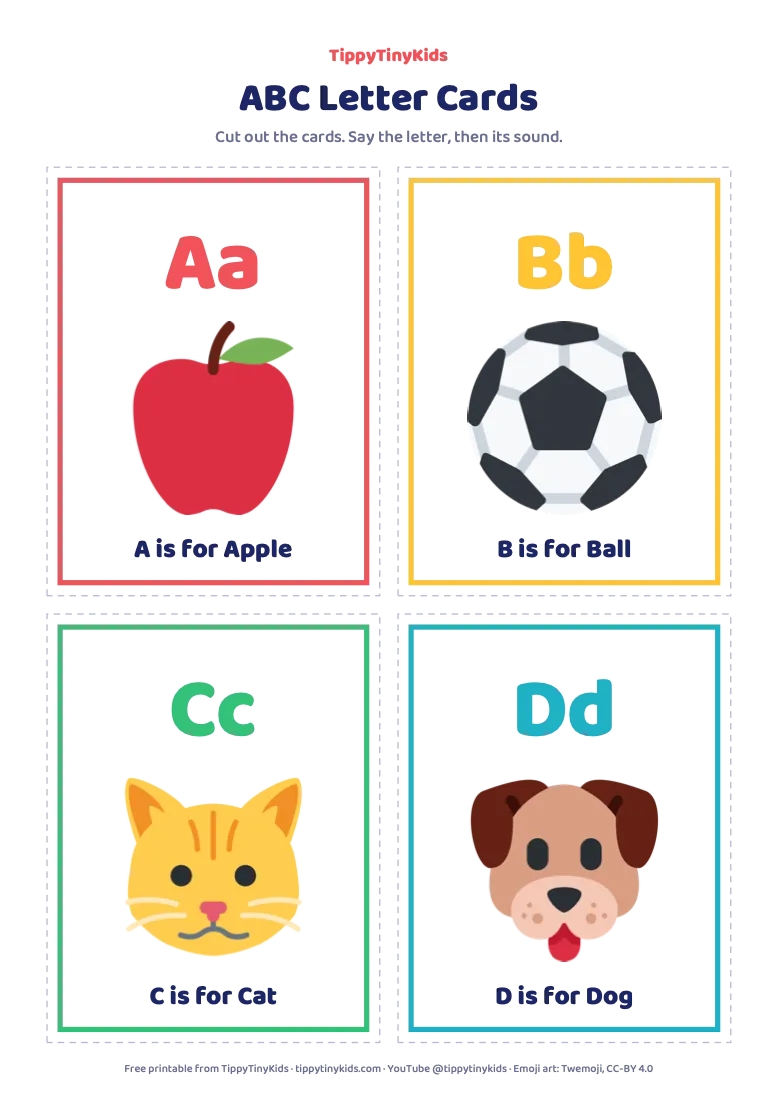 Preview of the ABC Letter Cards (A to Z) printable